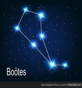 The constellation &quot;Bo?tes&quot; star in the night sky. Vector illustration