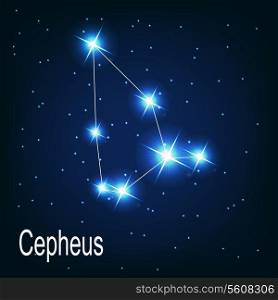 The constellation &quot;Cepheus&quot; star in the night sky. Vector illustration