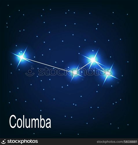 The constellation &quot;Columba&quot; star in the night sky. Vector illustration