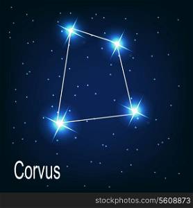 The constellation &quot;Corvus&quot; star in the night sky. Vector illustration