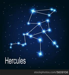 The constellation &quot;Hercules&quot; star in the night sky. Vector illustration