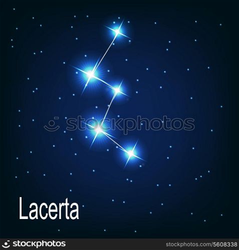 The constellation &quot;Lacerta&quot; star in the night sky. Vector illustration