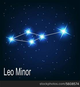 The constellation &quot;Leo Minor&quot; star in the night sky. Vector illustration