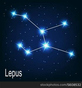 The constellation &quot;Lepus&quot; star in the night sky. Vector illustration