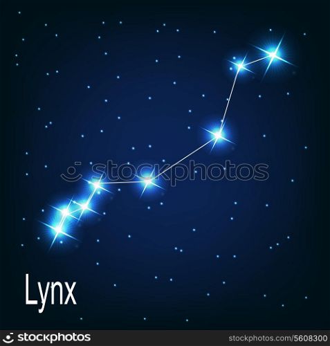 The constellation &quot;Lynx&quot; star in the night sky. Vector illustration