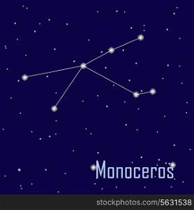 The constellation &quot; Monoceros&quot; star in the night sky. Vector illustration