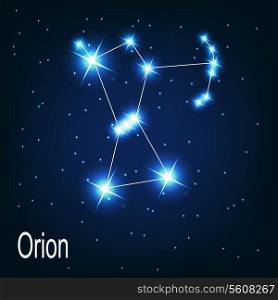 The constellation &quot;Orion&quot; star in the night sky. Vector illustration
