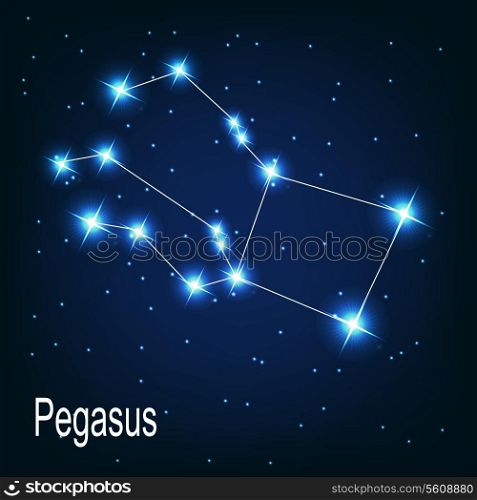 The constellation &quot;Pegasus&quot; star in the night sky. Vector illustration