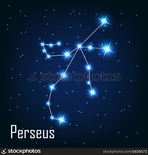 The constellation &quot; Perseus&quot; star in the night sky. Vector illustration