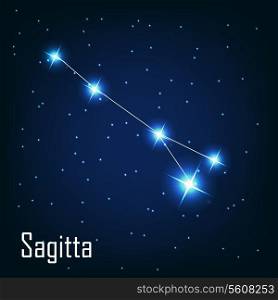 The constellation &quot; Sagitta&quot; star in the night sky. Vector illustration