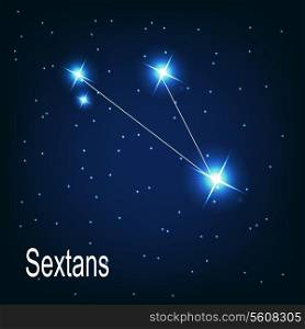 The constellation &quot;Sextans&quot; star in the night sky. Vector illustration