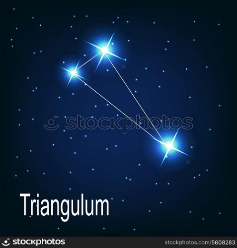The constellation &quot;Triangulum&quot; star in the night sky. Vector illustration