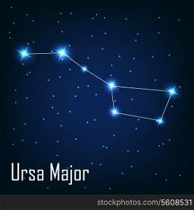 The constellation &quot; Ursa Major&quot; star in the night sky. Vector illustration