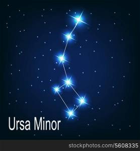 The constellation &quot; Ursa Minor&quot; star in the night sky. Vector illustration
