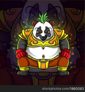 The cool king of panda esport logo design