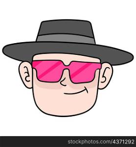 the cowboy hat detective guy with the cool red glasses