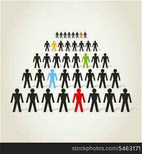The crowd the person goes a line. A vector illustration