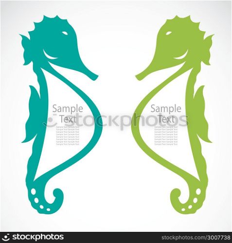 The design of the seahorse on white background