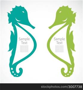 The design of the seahorse on white background