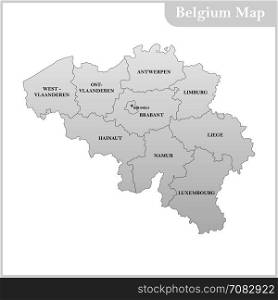The detailed map of the Belgium. The detailed map of the Belgium with regions or states and capital