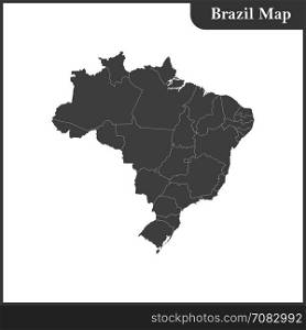 The detailed map of the Brazil with regions