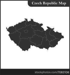 The detailed map of the Czech Republic. The detailed map of the Czech Republic with regions