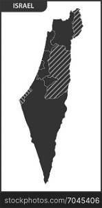 The detailed map of the Israel with regions