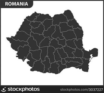 The detailed map of the Romania with regions or states. Administrative division.
