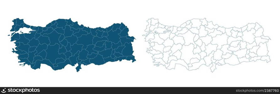 The detailed map of Turkey with regions or states and cities, capital.. The detailed map of Turkey with regions or states and cities.