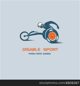 The disabled person athlete in a wheelchair. Paralympic games. Vector logo.