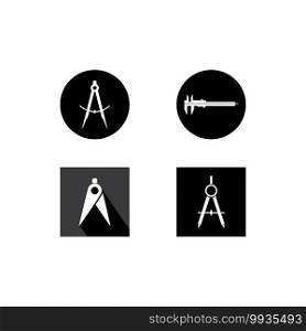 The divider icon. Surveyor and geometry, engineer, architect, school symbol. Flat Vector illustration