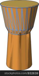 The djembe has a body or shell carved of hardwood and a drumhead made of untreated rawhide most commonly made from goatskin a versatile drum vector color drawing or illustration