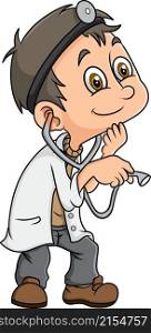 The doctor is holding the stethoscope and take care the patient