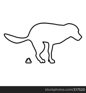 The dog poops icon black color outline vector illustration flat style simple image. The dog poops icon black color outline vector illustration flat style image