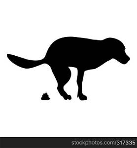 The dog poops icon black color vector illustration flat style simple image