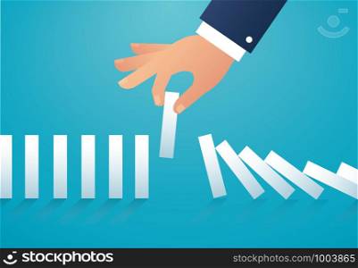 the domino effect. business concept vector illustration EPS10