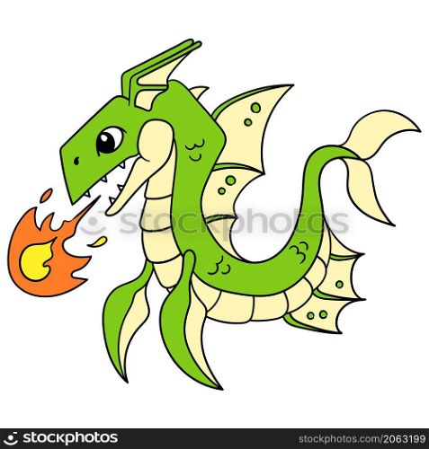 the dragon green mythological beast unleashed a fireball of its main ability