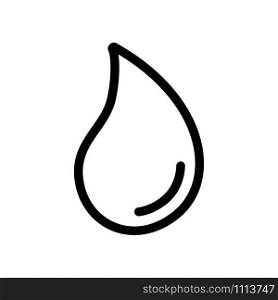 The drop of the vector icon falls. Thin line sign. Isolated contour symbol illustration. The drop of the vector icon falls. Isolated contour symbol illustration