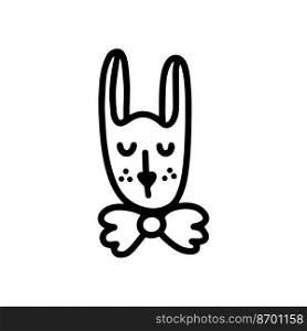 The Easter bunny. Big-eared Easter rabbit.Hand-drawn vector illustration in the doodle style. Design for Easter. Easter bunny. illustration in the doodle style