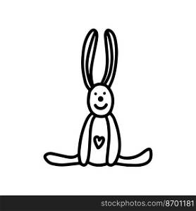 The Easter bunny. Big-eared Easter rabbit.Hand-drawn vector illustration in the doodle style. Design for Easter. The Easter bunny. Big-eared Easter rabbit. vector illustration