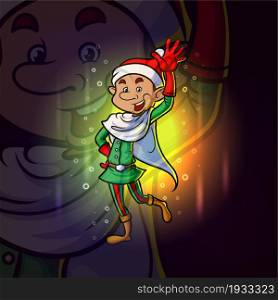 The elf is waving esport mascot design
