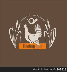 The emblem of the hunting club. Grouse.