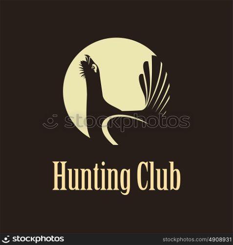 The emblem of the hunting club. Grouse and moon.