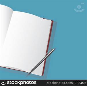 the empty notebook and pen vector