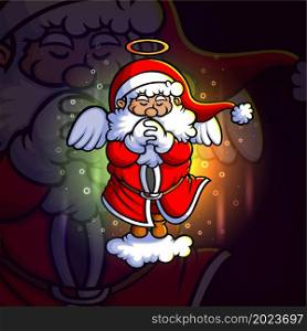 The fairy santa clause is praying esport mascot design
