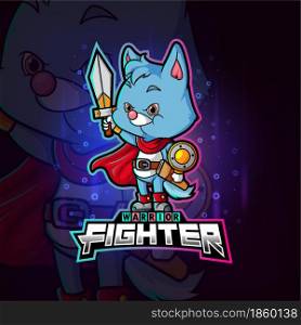 The fighter cat esport mascot design