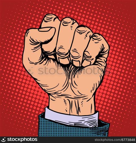 The fist business concept. Power punch protest politics. Fist hand business concept