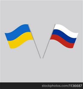 The flags of Russia and Ukraine vector