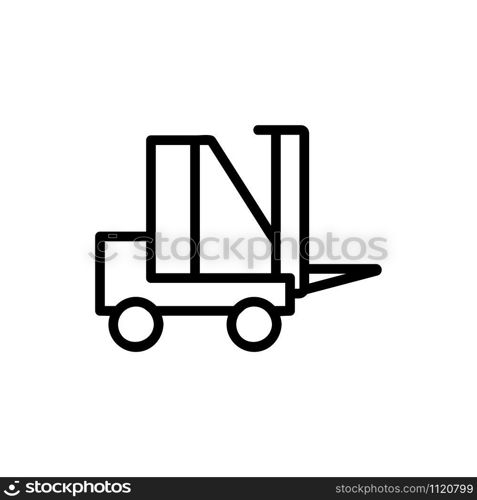 The forklift icon vector. A thin line sign. Isolated contour symbol illustration. The forklift icon vector. Isolated contour symbol illustration