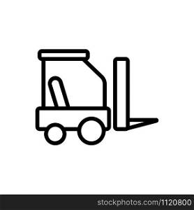 The forklift icon vector. A thin line sign. Isolated contour symbol illustration. The forklift icon vector. Isolated contour symbol illustration